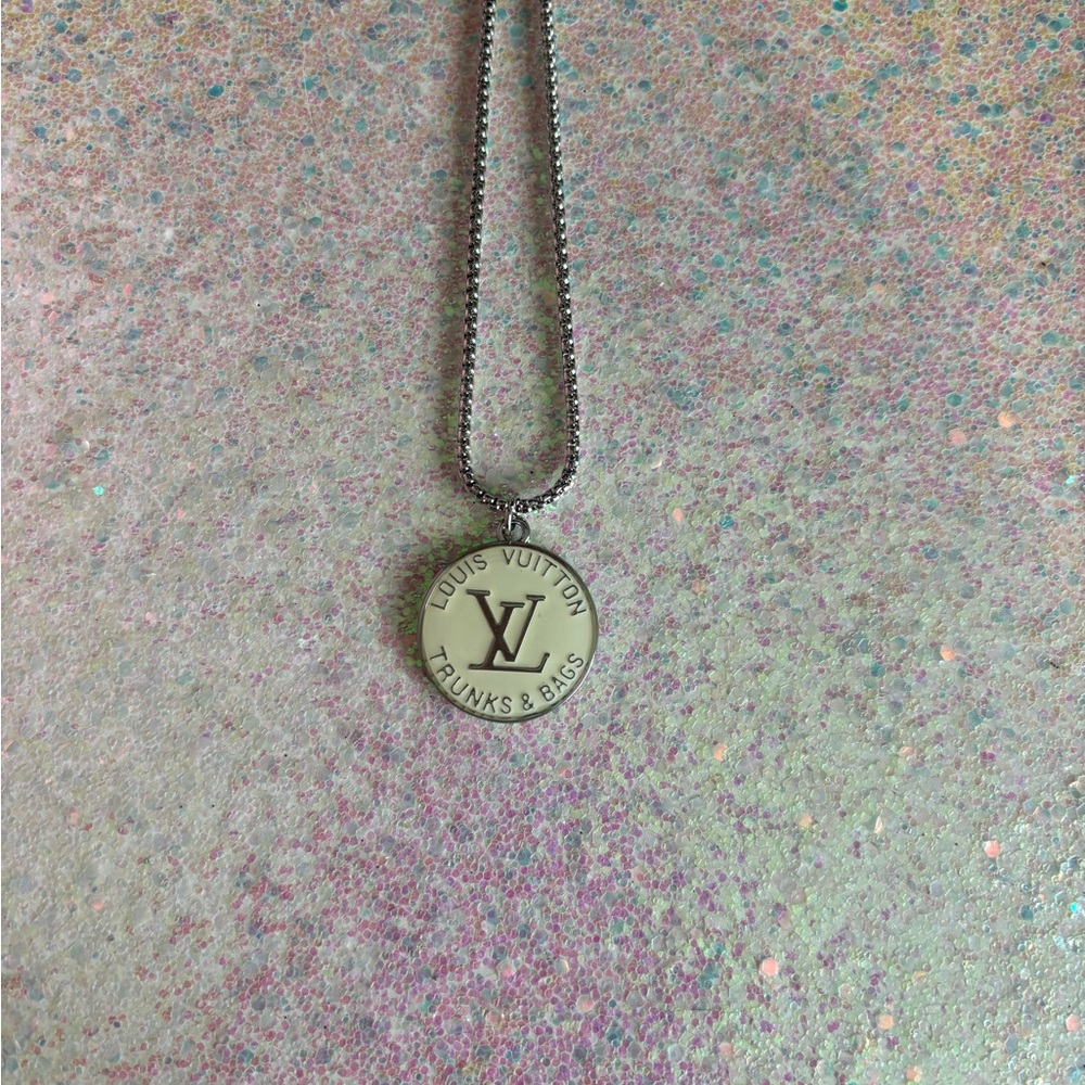 Upcycled Silver Logo Pendant Necklace